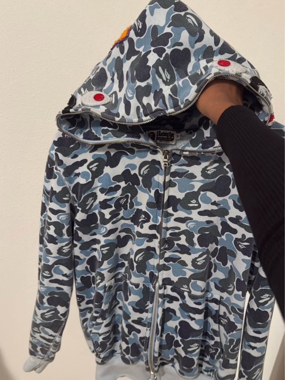 Kids Blue Camouflage Zip-Up Hoodie Jacket